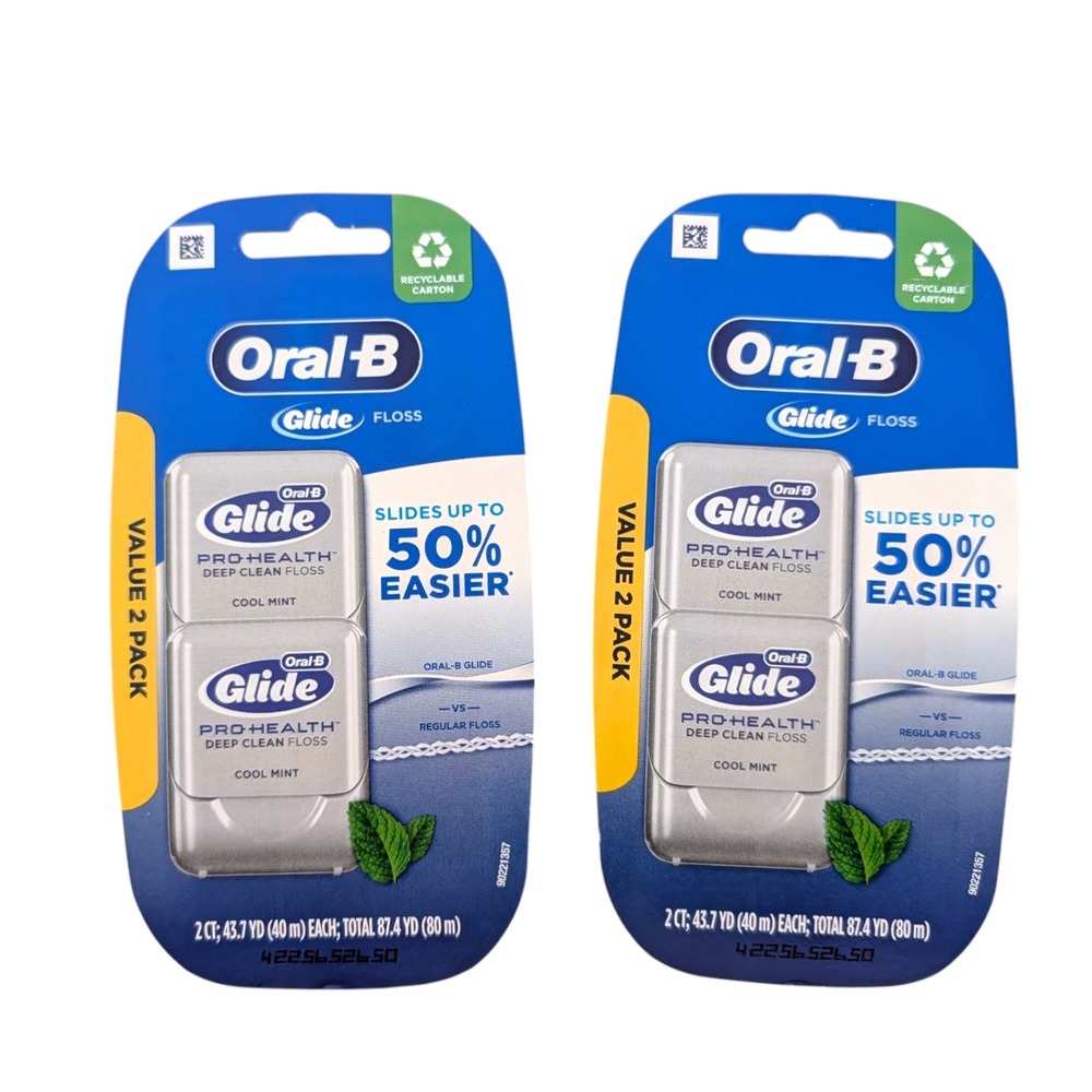 Oral-B Glide Pro-Health Deep Clean Dental Floss Cool Mint OLD VERSION 2 Packs